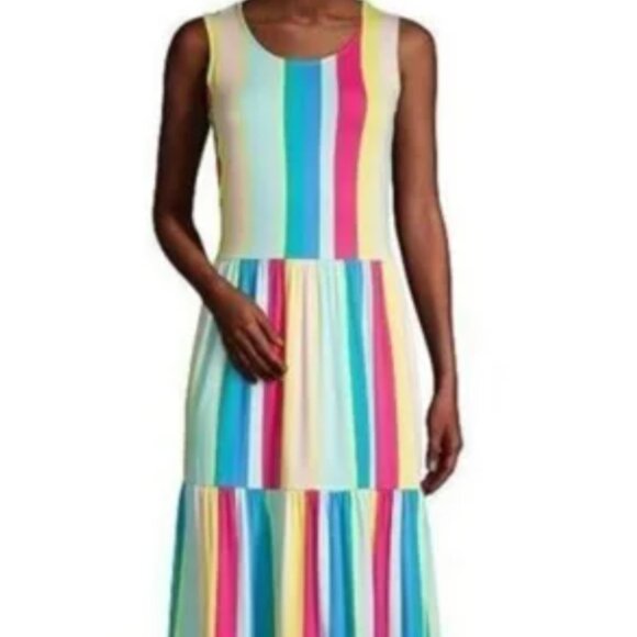 Lands' End Vibrant Striped Maxi Dress - Picture 2 of 2